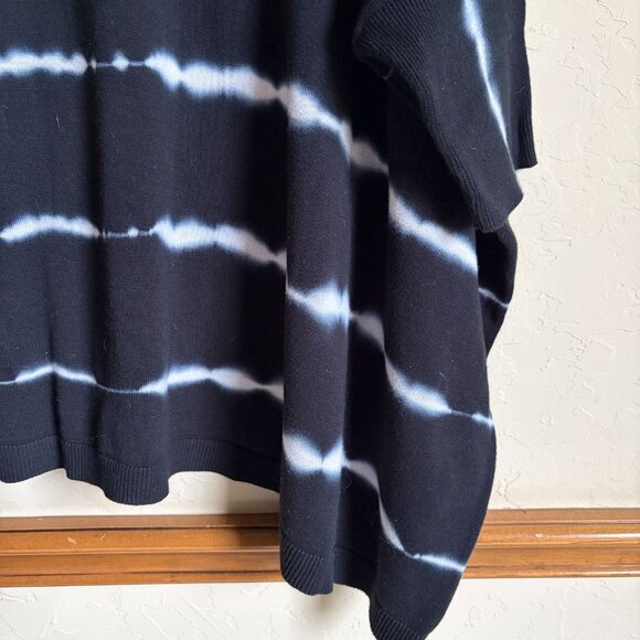 DRAFT Calvin Klein Size L/XL Ikat Tie Dye Oversized Knit Sweater Black White Bea - Picture 5 of 7